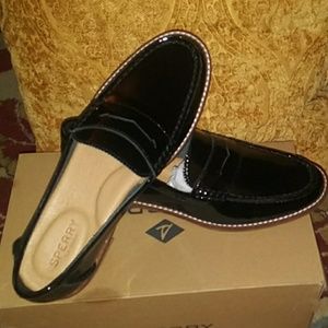 Sperry top-sider patent leather black shoes